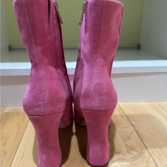 Sam Edelman Fuchsia Suede Heeled Boots - Picture 2 of 6
